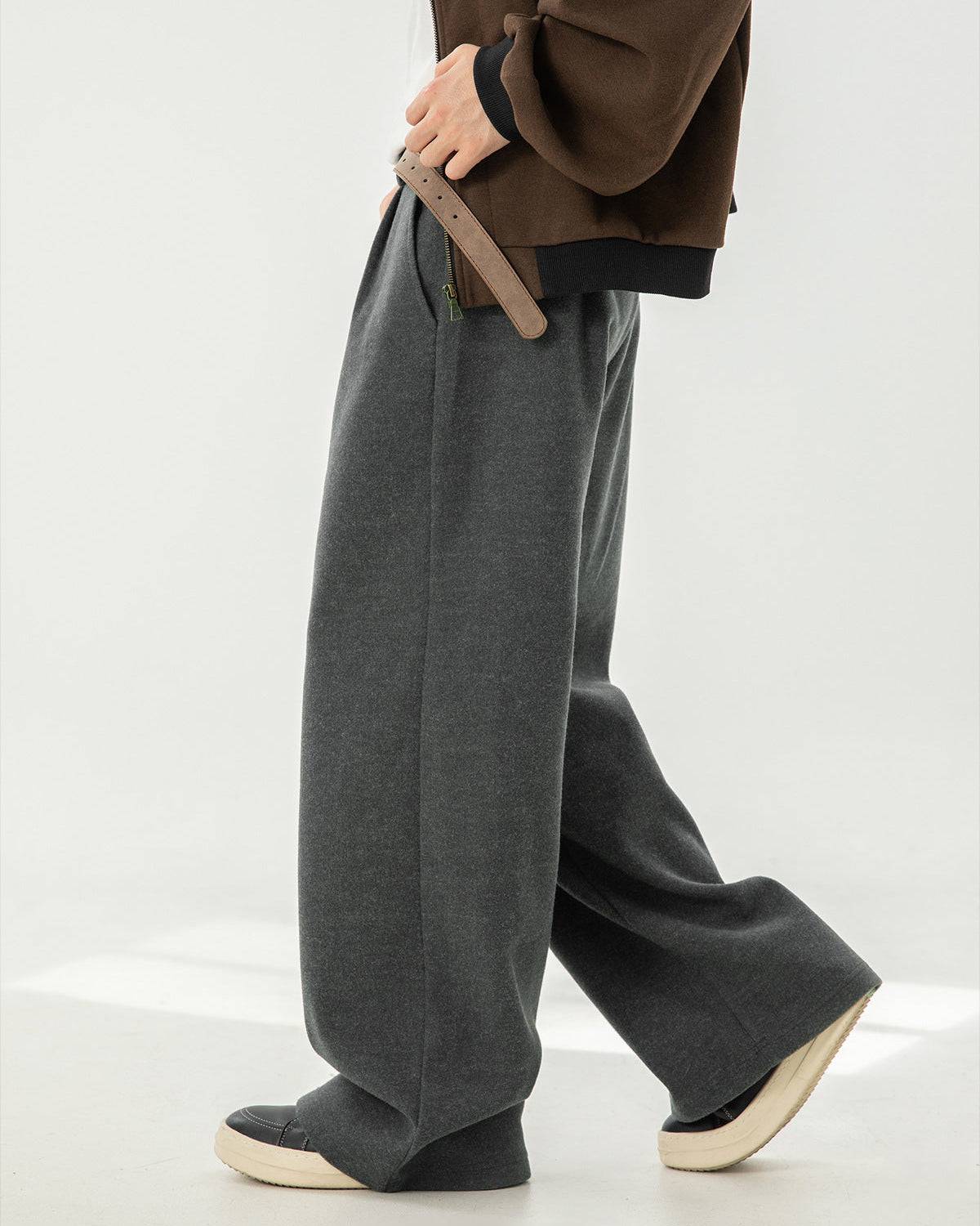 The Heavy Texture Wool Wide Leg Trouser