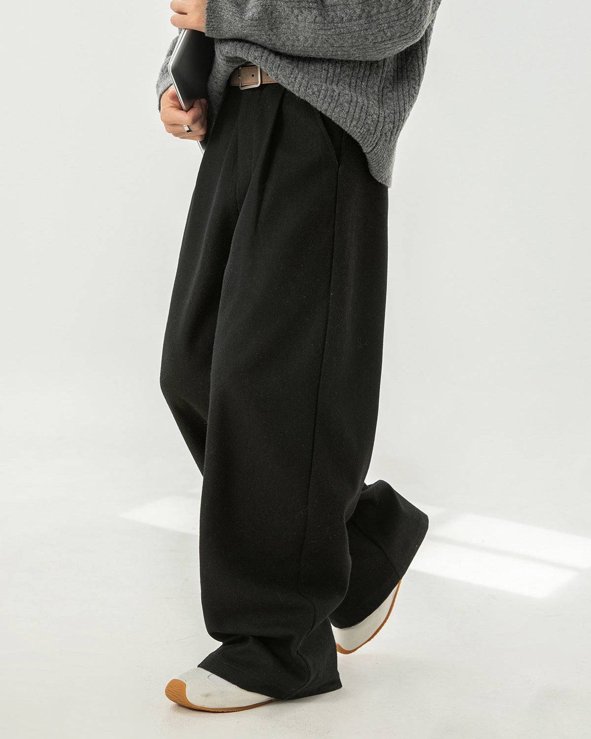 The Heavy Texture Wool Wide Leg Trouser