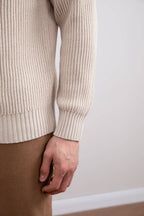 Beige English Rib Crewneck - Tour&Tate