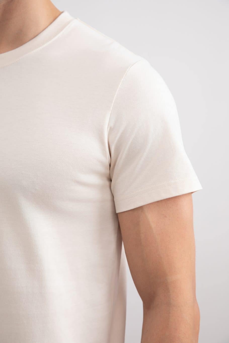 Beige Slim fit Crew-neck T-shirt - Tour&Tate