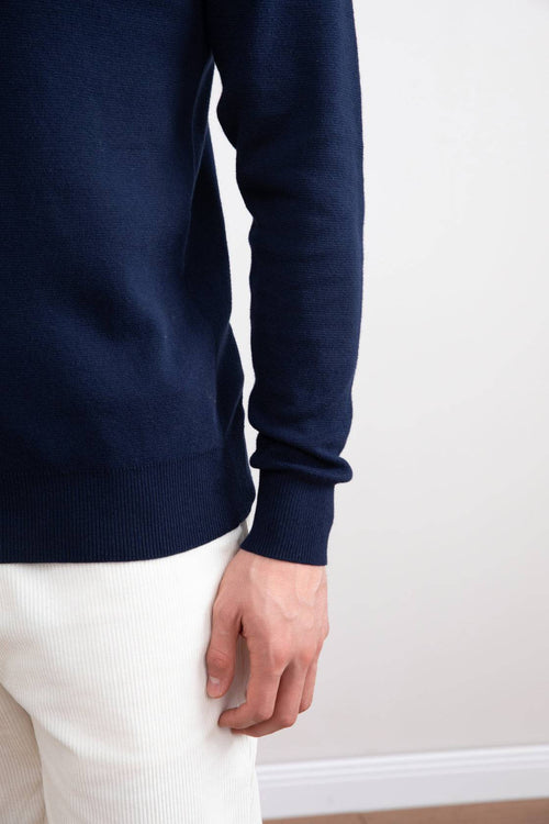 Blue Open Polo with long sleeves - Tour&Tate