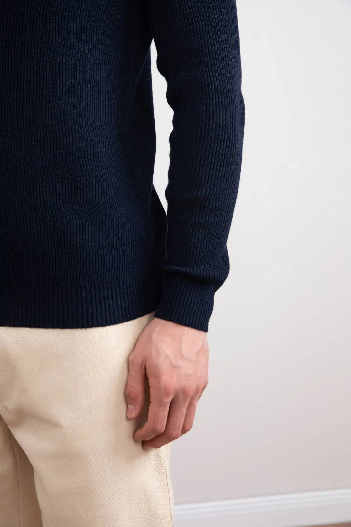 Navy English Rib Polo Shirt - Tour&Tate