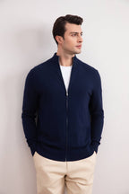 Blue Classic Zip-Up Cardigan - Tour&Tate
