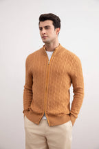 Sienna Cable Knit full-zip Sweater - Tour&Tate