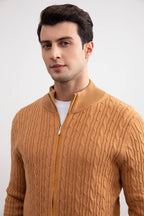 Sienna Cable Knit full-zip Sweater - Tour&Tate
