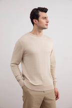 Beige Crewneck Sweater - Tour&Tate
