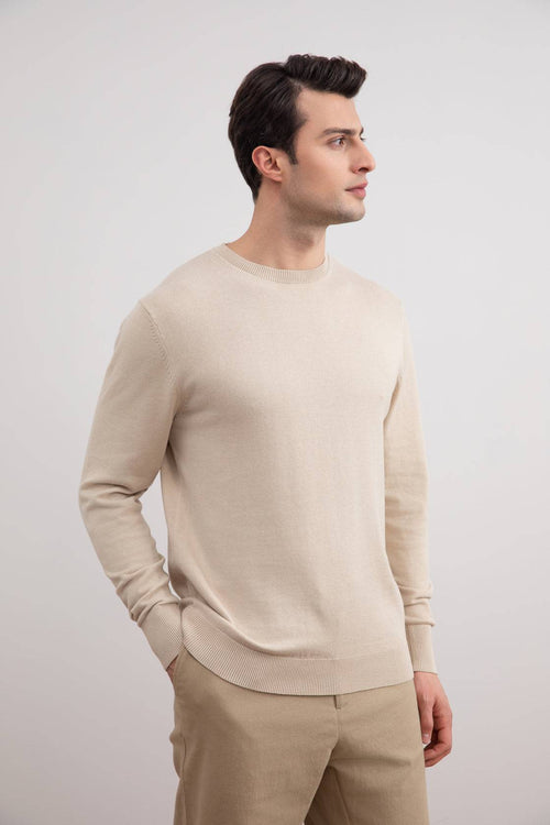 Beige Crewneck Sweater - Tour&Tate