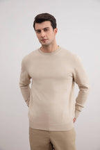 Beige Crewneck Sweater - Tour&Tate