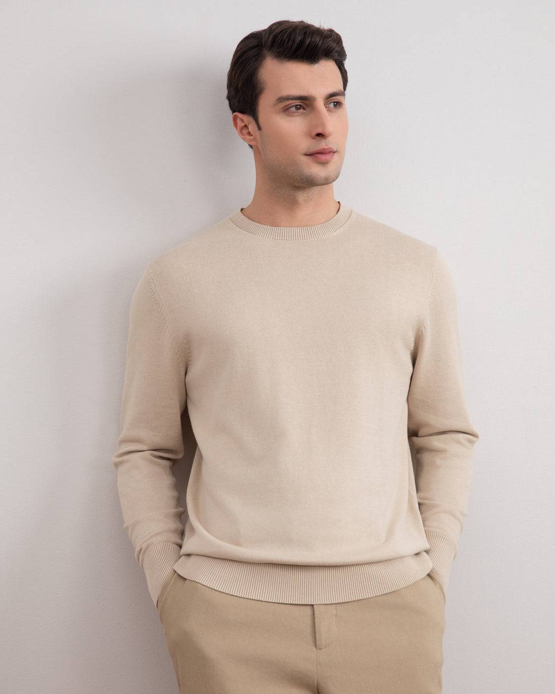 Beige Crewneck Sweater - Tour&Tate