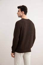 Brown English Rib Crewneck - Tour&Tate