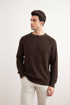 Brown English Rib Crewneck - Tour&Tate