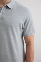 Grey Mélange Cotton-Piqué Polo Shirt - Tour&Tate