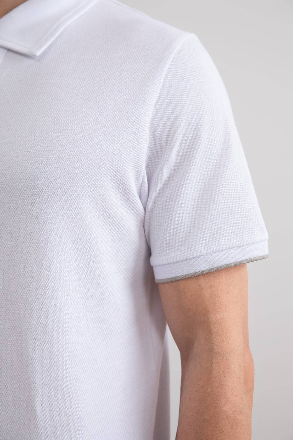 White Cruise Open Polo Shirt - Tour&Tate