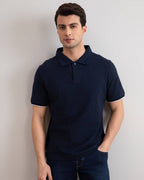 Navy Cruise Open Polo Shirt - Tour&Tate