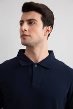 Navy Cruise Open Polo Shirt - Tour&Tate