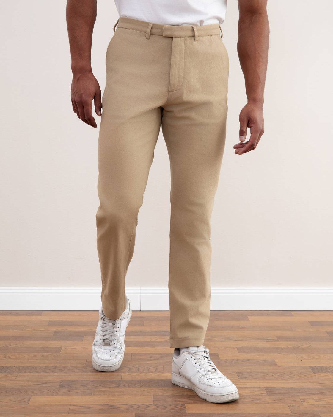 Tan Straight-Fit Winter Pants - Tour&Tate
