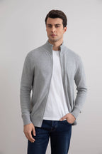Grey Mélange Classic Zip-Up Cardigan - Tour&Tate