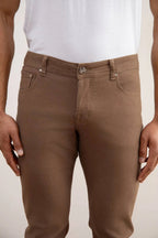 Dark Taupe Stretch Five-pockets Jeans - Tour&Tate
