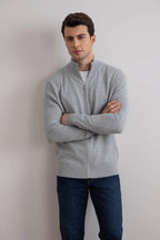 Grey Mélange Classic Zip-Up Cardigan - Tour&Tate