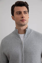 Grey Mélange Classic Zip-Up Cardigan - Tour&Tate