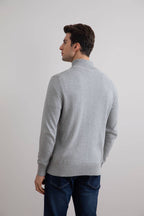 Grey Mélange Classic Zip-Up Cardigan - Tour&Tate