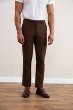 Dark Brown Straight-Fit Winter Pants - Tour&Tate