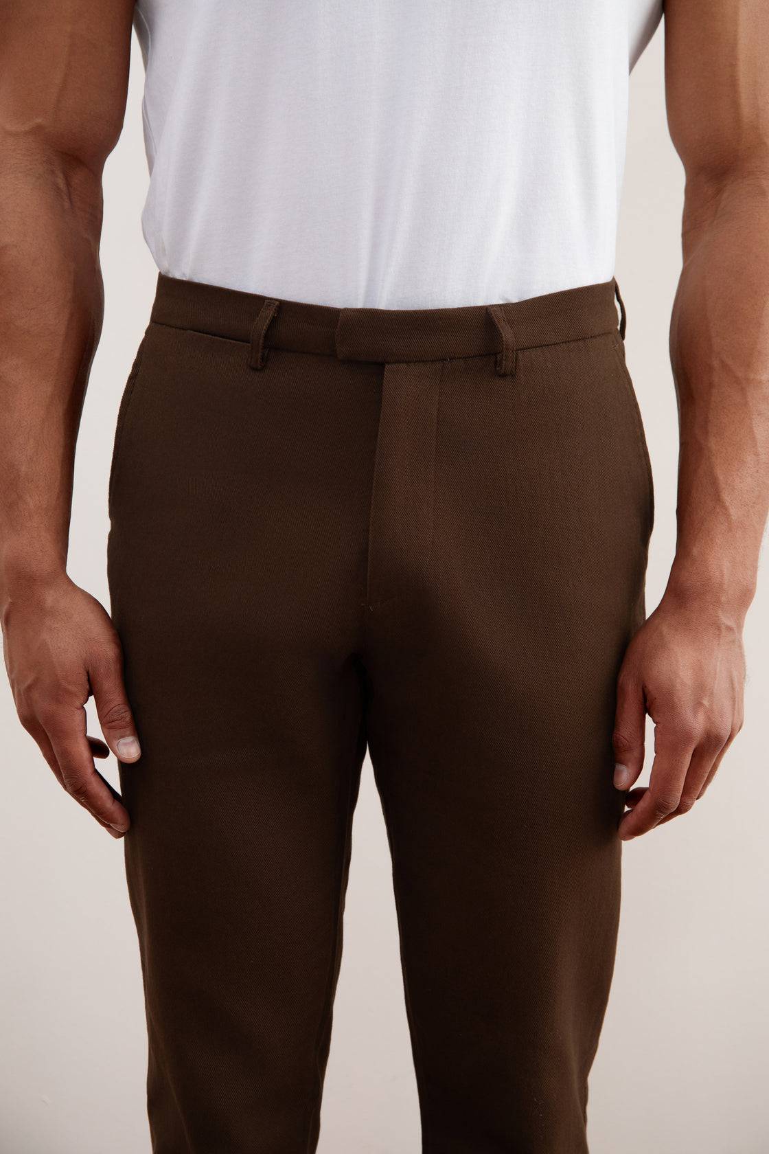 Dark Brown Straight-Fit Winter Pants - Tour&Tate