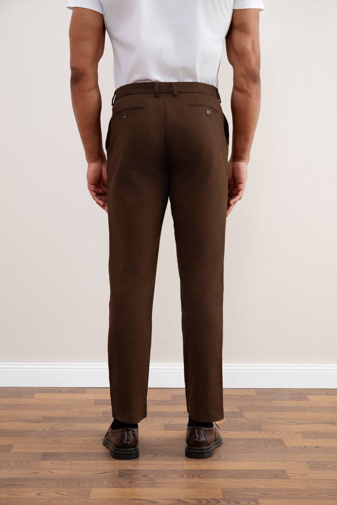 Dark Brown Straight-Fit Winter Pants - Tour&Tate
