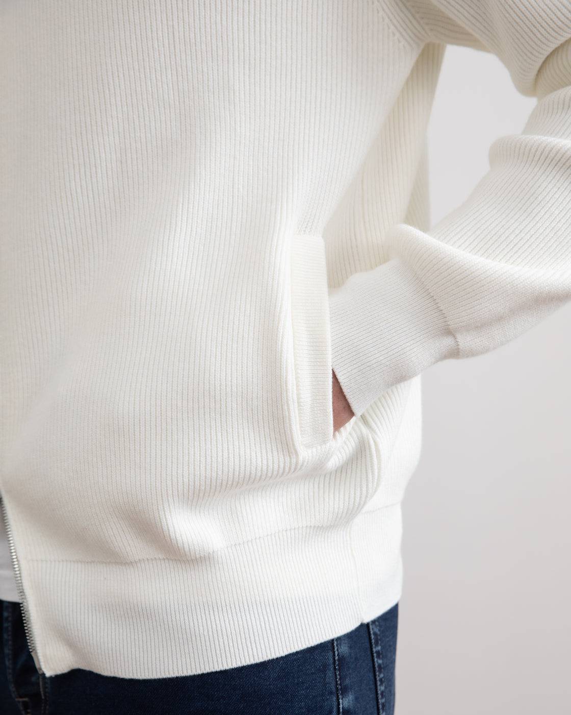 Panama English Rib Full Zip Cardigan - Tour&Tate