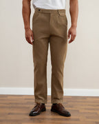 Tan Straight-Fit Corduroy Pants - Tour&Tate