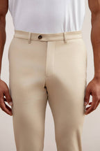 Beige Stretch Straight-Fit Chino - Tour&Tate