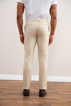 Beige Stretch Straight-Fit Chino - Tour&Tate