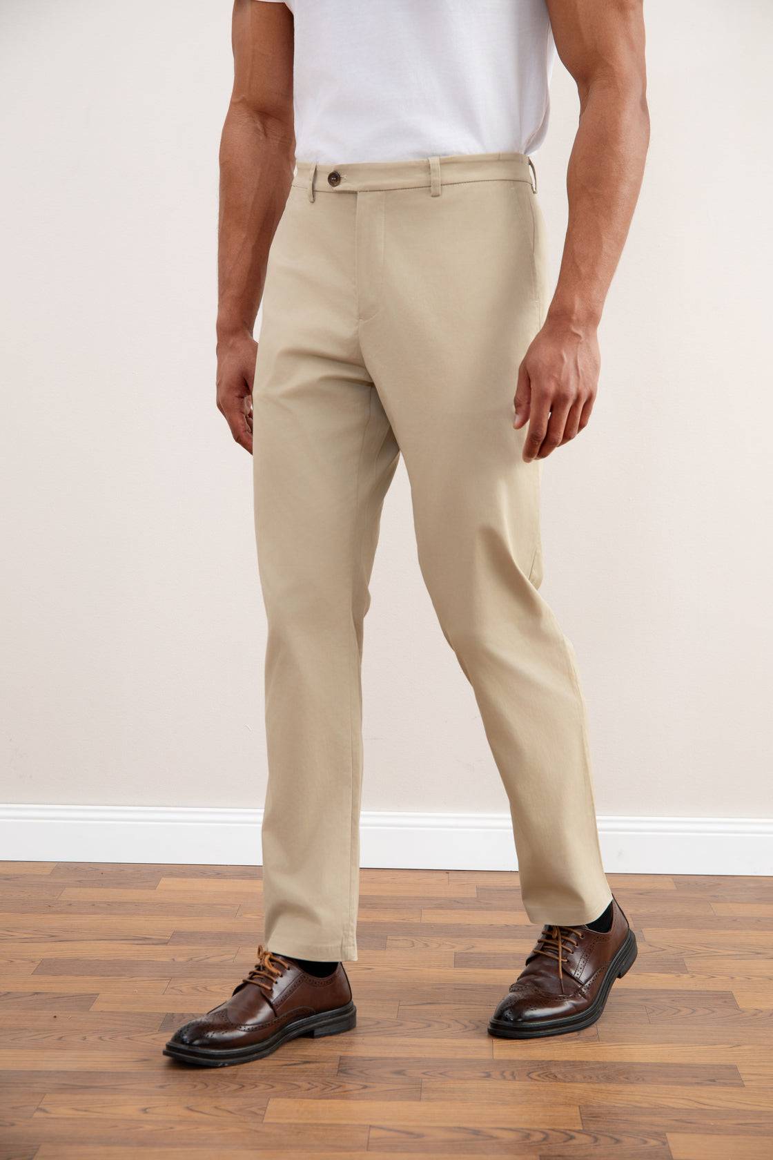 Beige Straight-Fit Chino - Tour&Tate