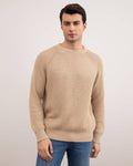 Tan English Rib Crewneck - Tour&Tate