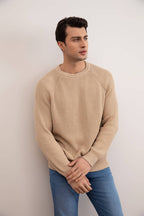 Tan English Rib Crewneck - Tour&Tate