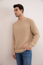 Tan English Rib Crewneck - Tour&Tate