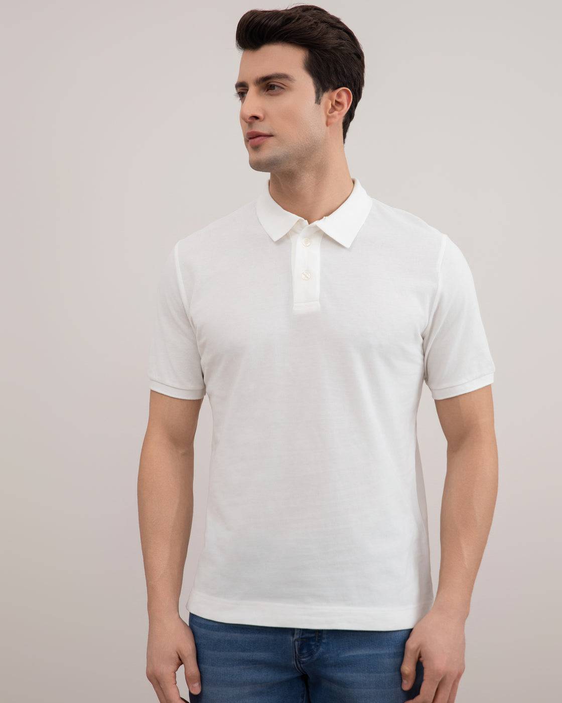 White Cotton-Piqué Polo Shirt - Tour&Tate