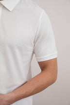 White Cotton-Piqué Polo Shirt - Tour&Tate