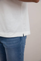 White Cotton-Piqué Polo Shirt - Tour&Tate