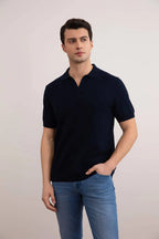 Navy Open Polo T-shirt - Tour&Tate