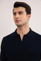 Navy Open Polo T-shirt - Tour&Tate