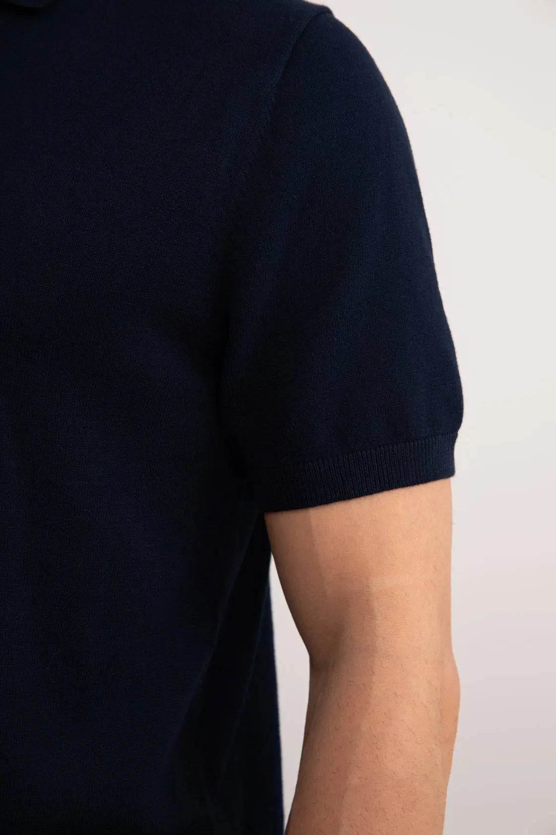 Navy Open Polo T-shirt - Tour&Tate