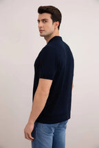 Navy Open Polo T-shirt - Tour&Tate