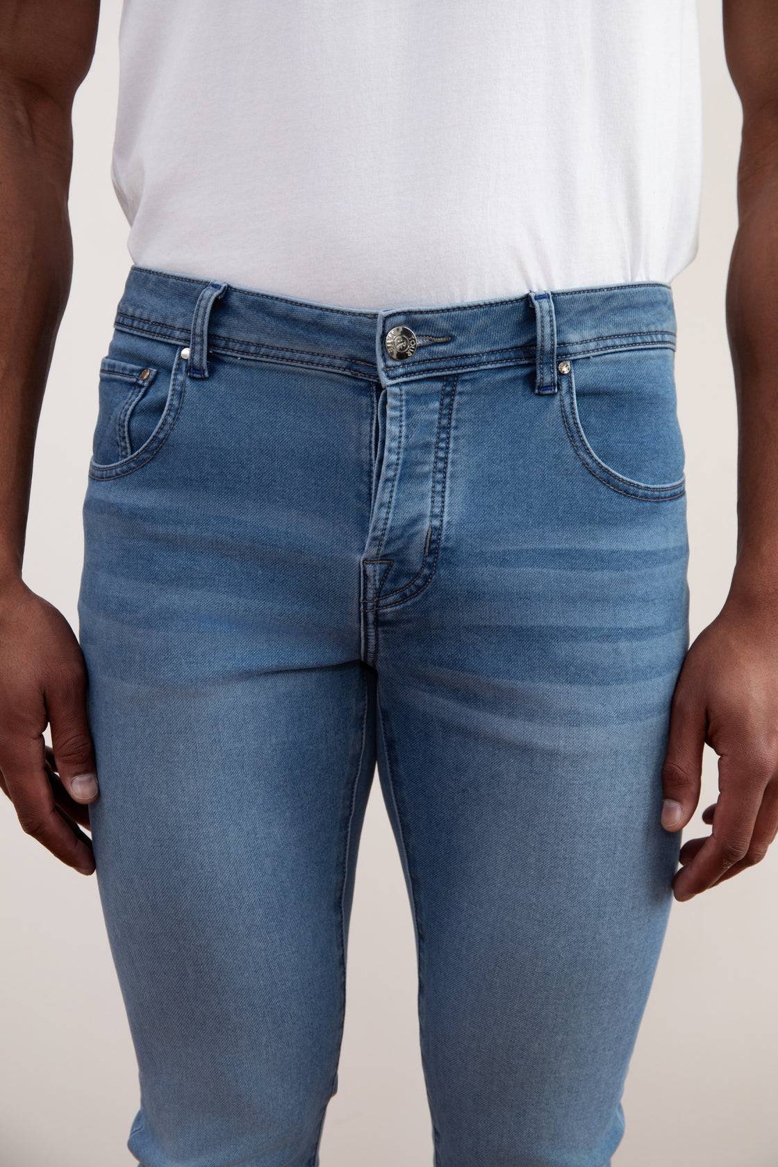 Light Blue Wash Slim-fit Jeans - Tour&Tate