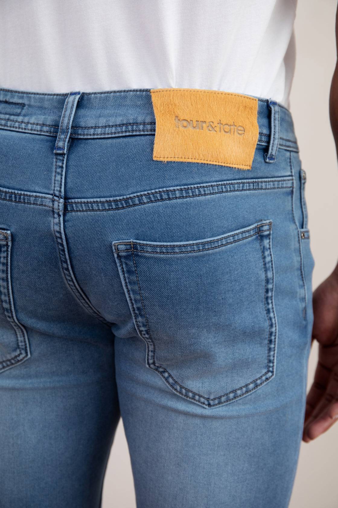 Light Blue Wash Slim-fit Jeans - Tour&Tate
