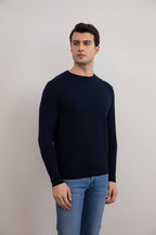 Navy Lightweight Crewneck Sweater - Tour&Tate