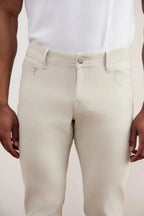 White Stone-washed Stretch Five-pockets Jeans - Tour&Tate