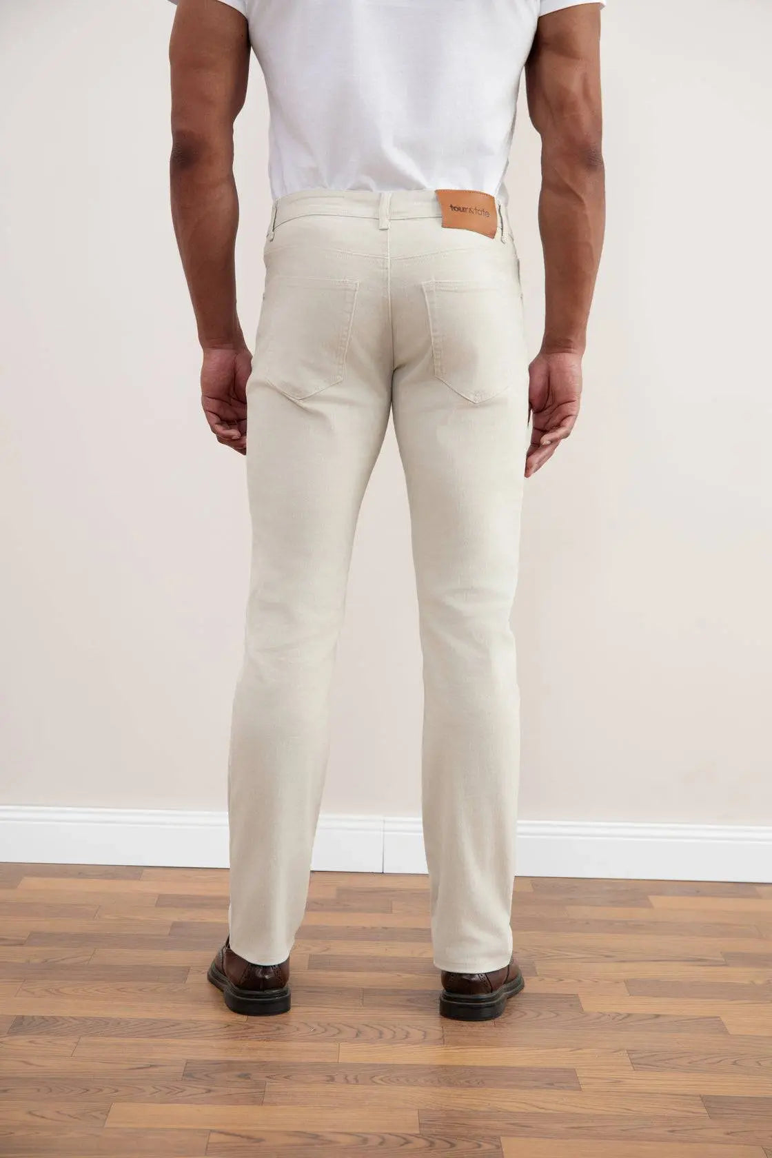 White Stone-washed Stretch Five-pockets Jeans - Tour&Tate