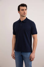Navy Cotton-Piqué Polo Shirt - Tour&Tate