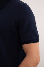 Navy Cotton-Piqué Polo Shirt - Tour&Tate